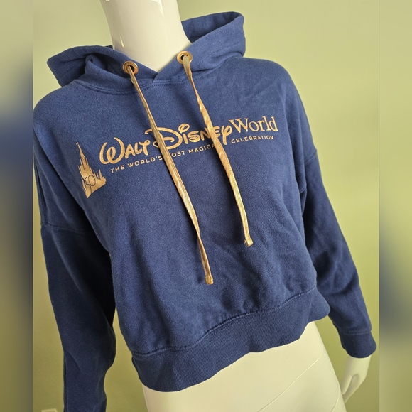 Disney Tops - Walt Disney World 50th Anniversary Castle Pullover Hoodie Cropped Sweatshirt